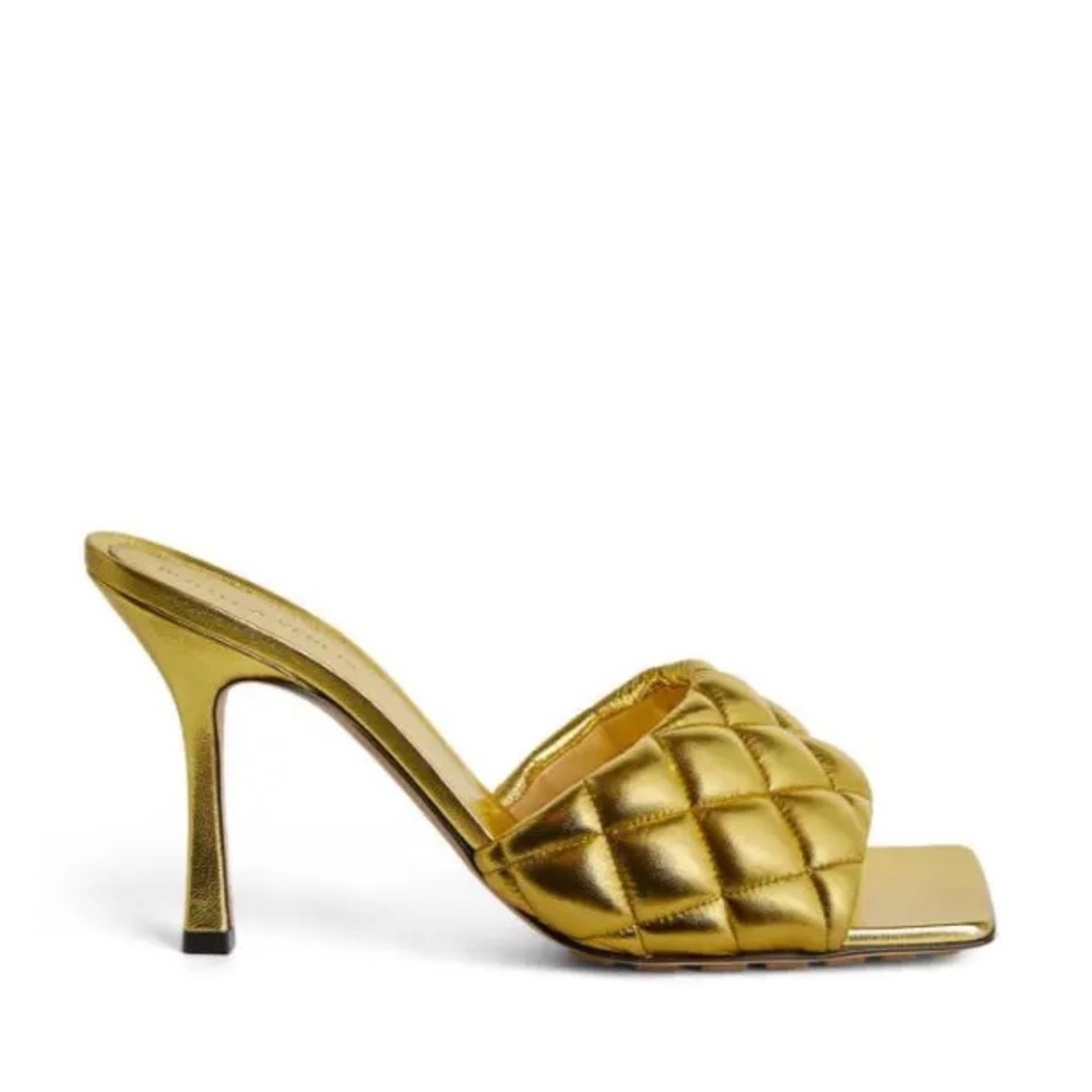 Elegant Gold Quilted Heels